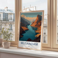 Musandam Poster - Oman Travel Art - Majestic Fjord Landscape Home Decor
