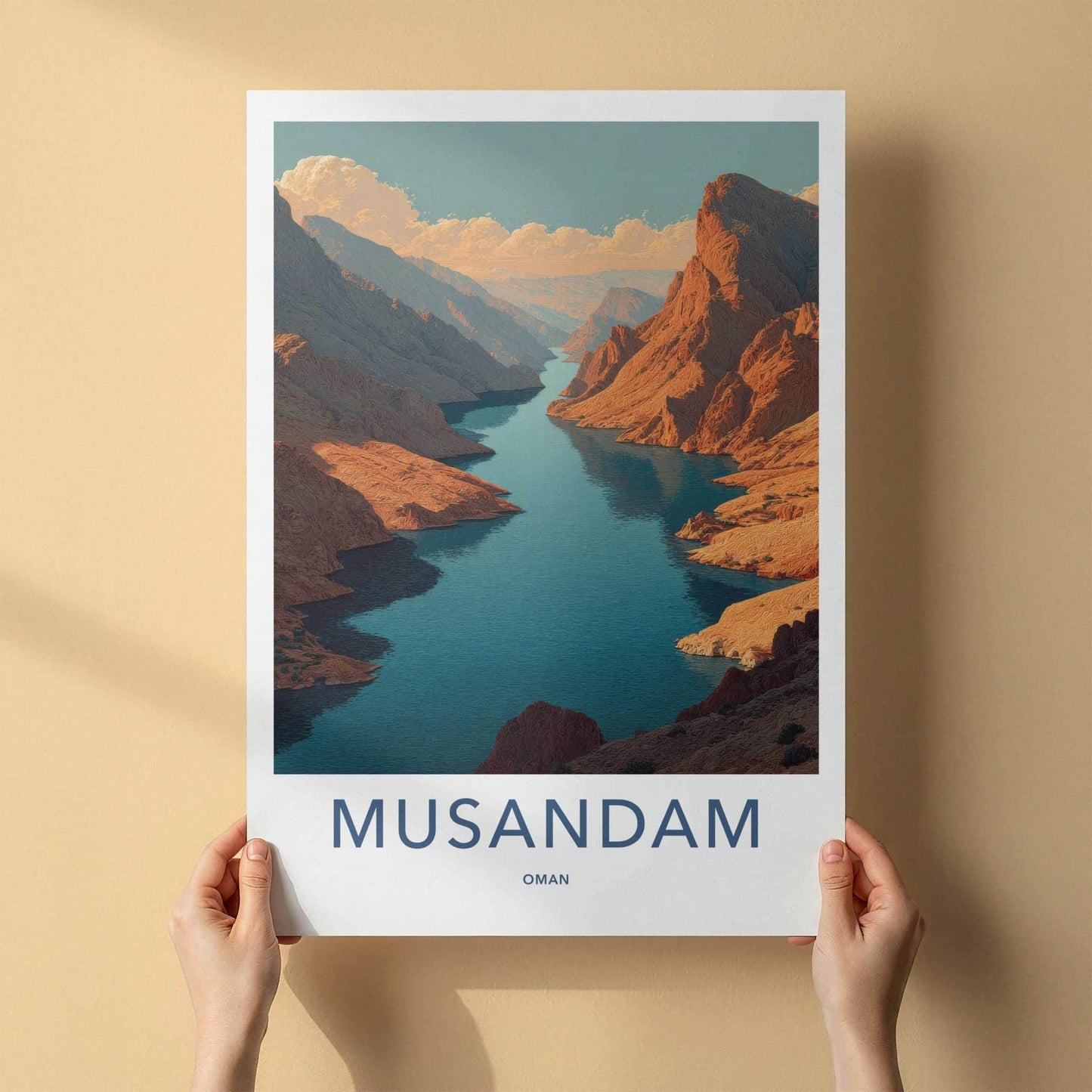 Musandam Poster - Oman Travel Art - Majestic Fjord Landscape Home Decor