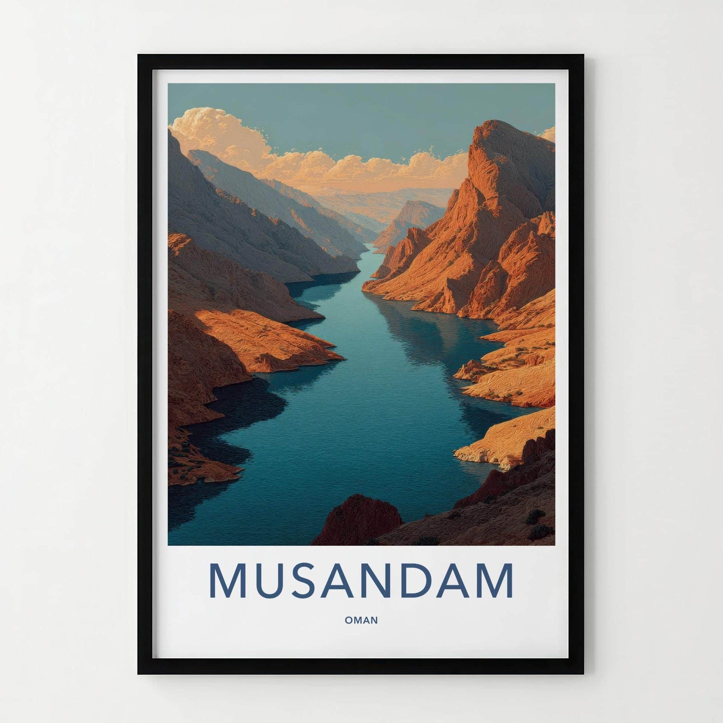 Musandam Poster - Oman Travel Art - Majestic Fjord Landscape Home Decor