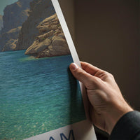 Musandam Poster - Oman Travel Print - Fjord Like Inlet Lounge Decor