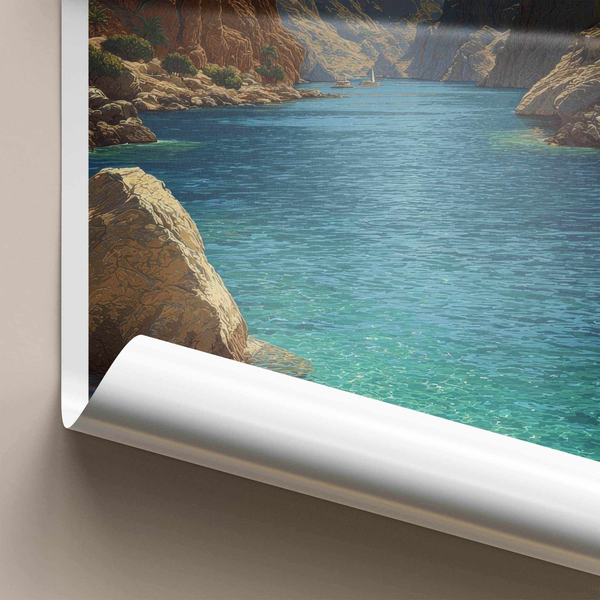 Musandam Poster - Oman Travel Print - Fjord Like Inlet Lounge Decor