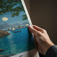 Muscat Poster - Oman Wall Art - Coastal City Moonlight Home Decor
