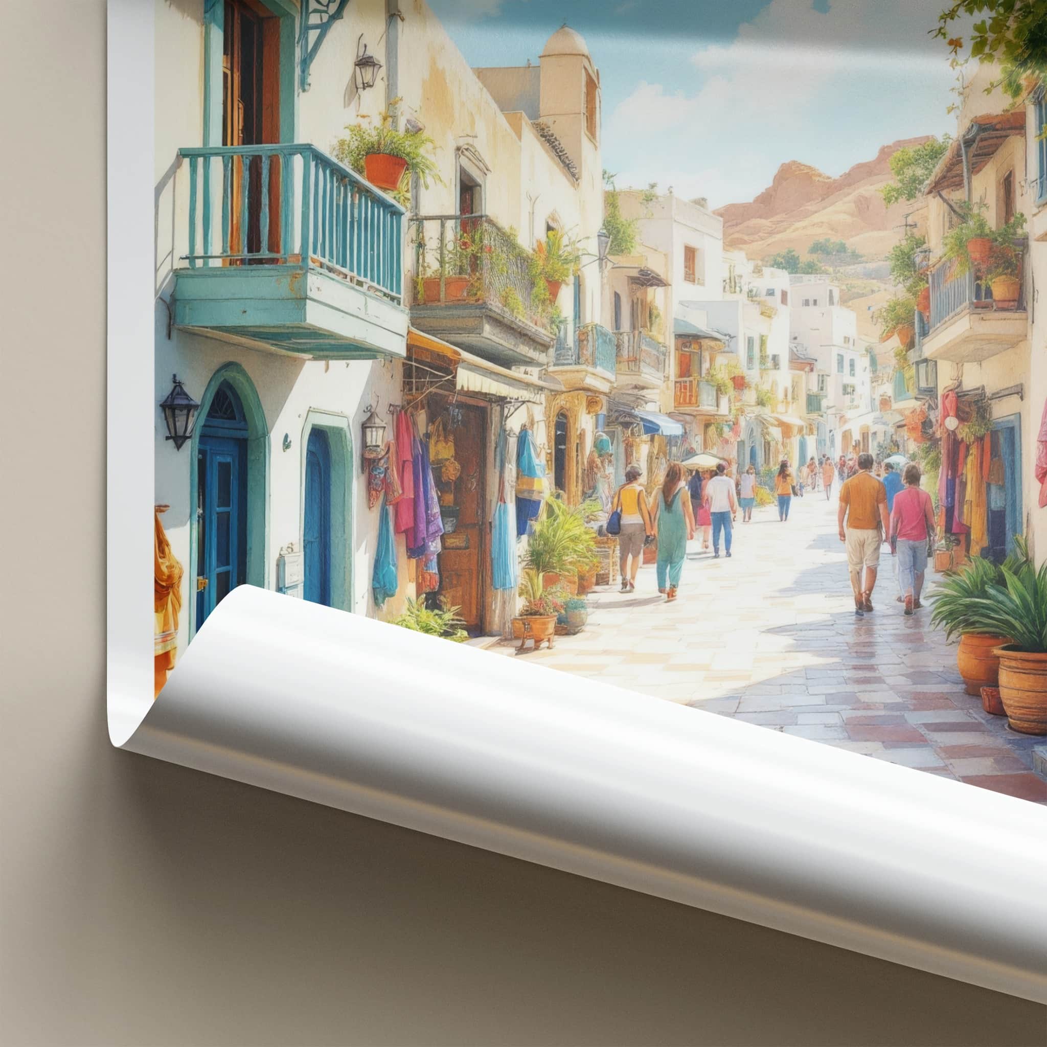 Muttrah Souq Poster - Oman Art Print - Vibrant Market Street Wall Decor