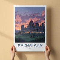 Mysore Palace Poster - India Art Print - Karnataka Palace Dusk Elephants Wall Decor