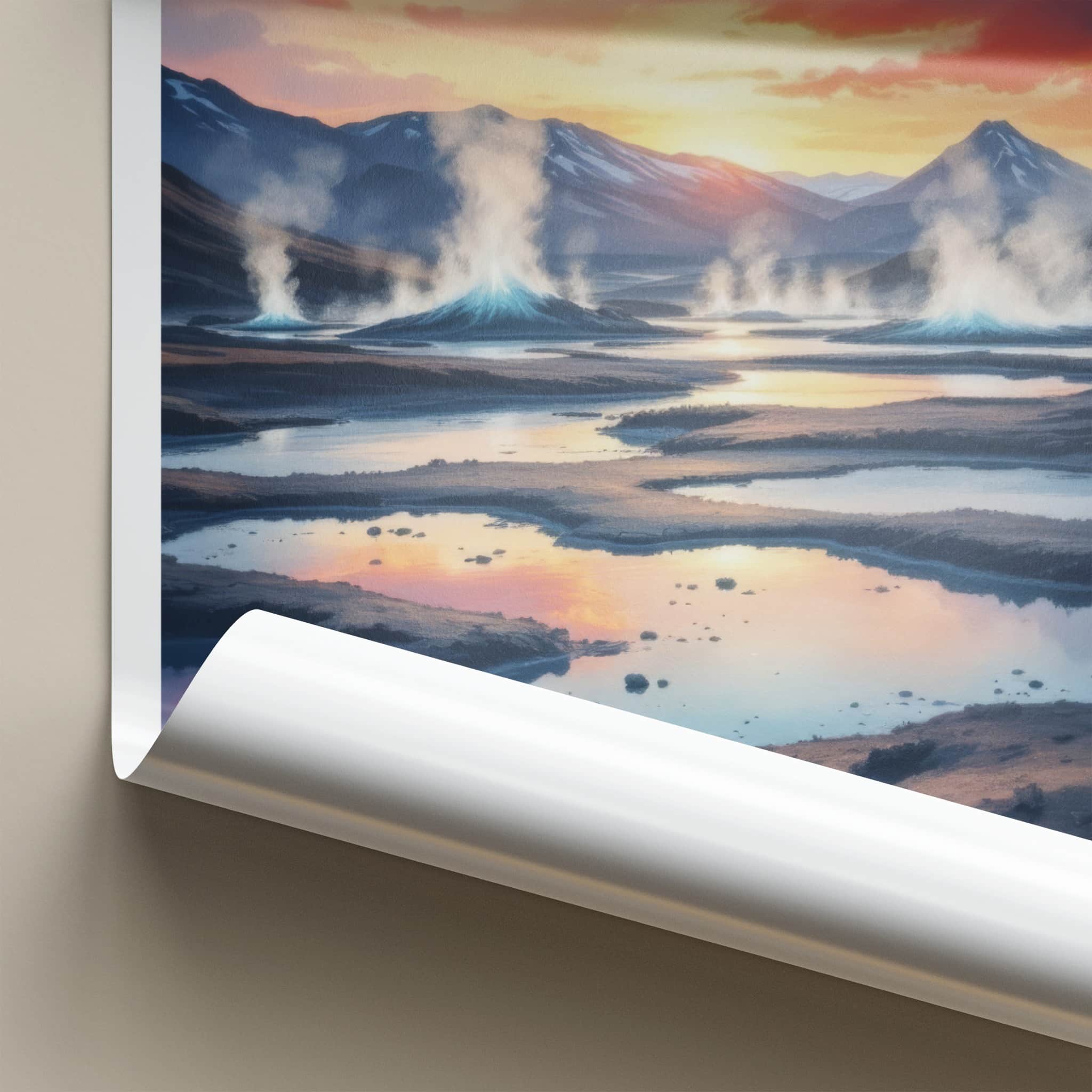 Myvatn Poster - Iceland Wall Art - Vibrant Geothermal Landscape Home Decor