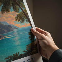Na Pali Coast Poster - Hawaii Wall Art - Green Cliffs Ocean Home Decor