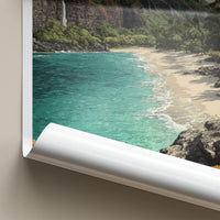 Na Pali Coast Poster - Hawaii Wall Art - Turquoise Beach Waterfall Home Decor