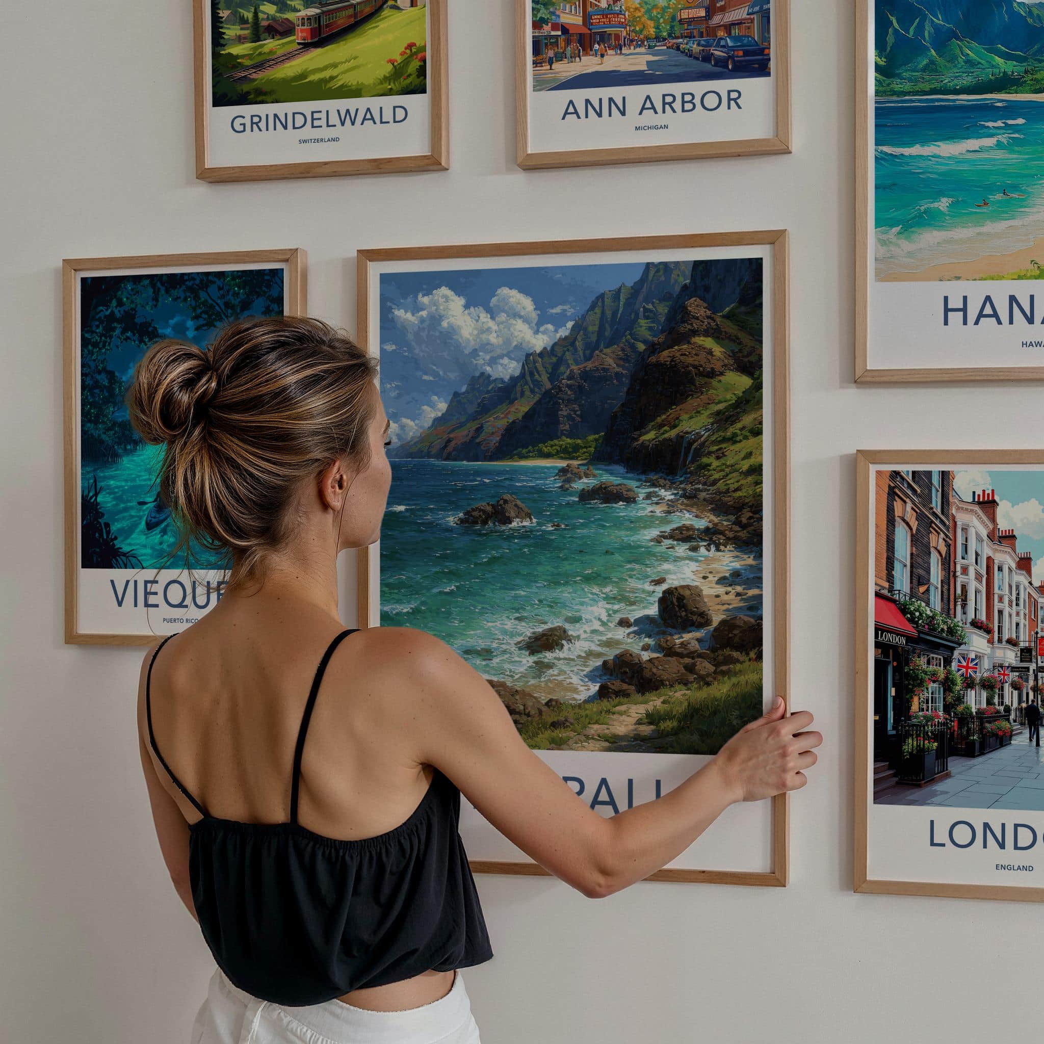 Na Pali Poster - Hawaii Travel Art - Dramatic Coastal Cliffs Home Decor