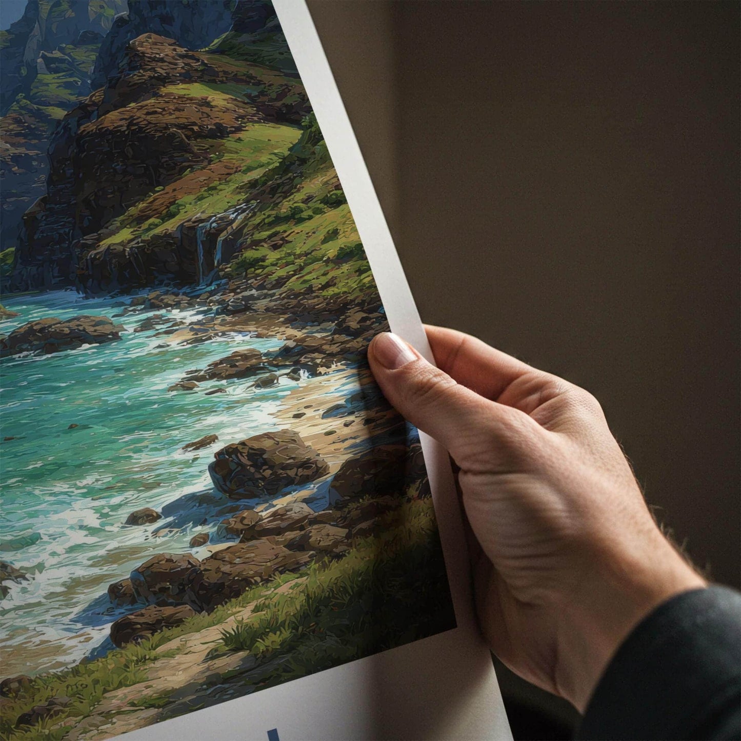 Na Pali Poster - Hawaii Travel Art - Dramatic Coastal Cliffs Home Decor
