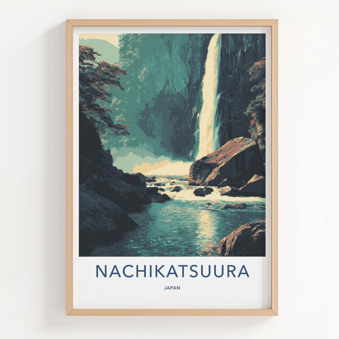 Nachikatsuura Poster - Japan Wall Art - Majestic Waterfall Scene Home Decor