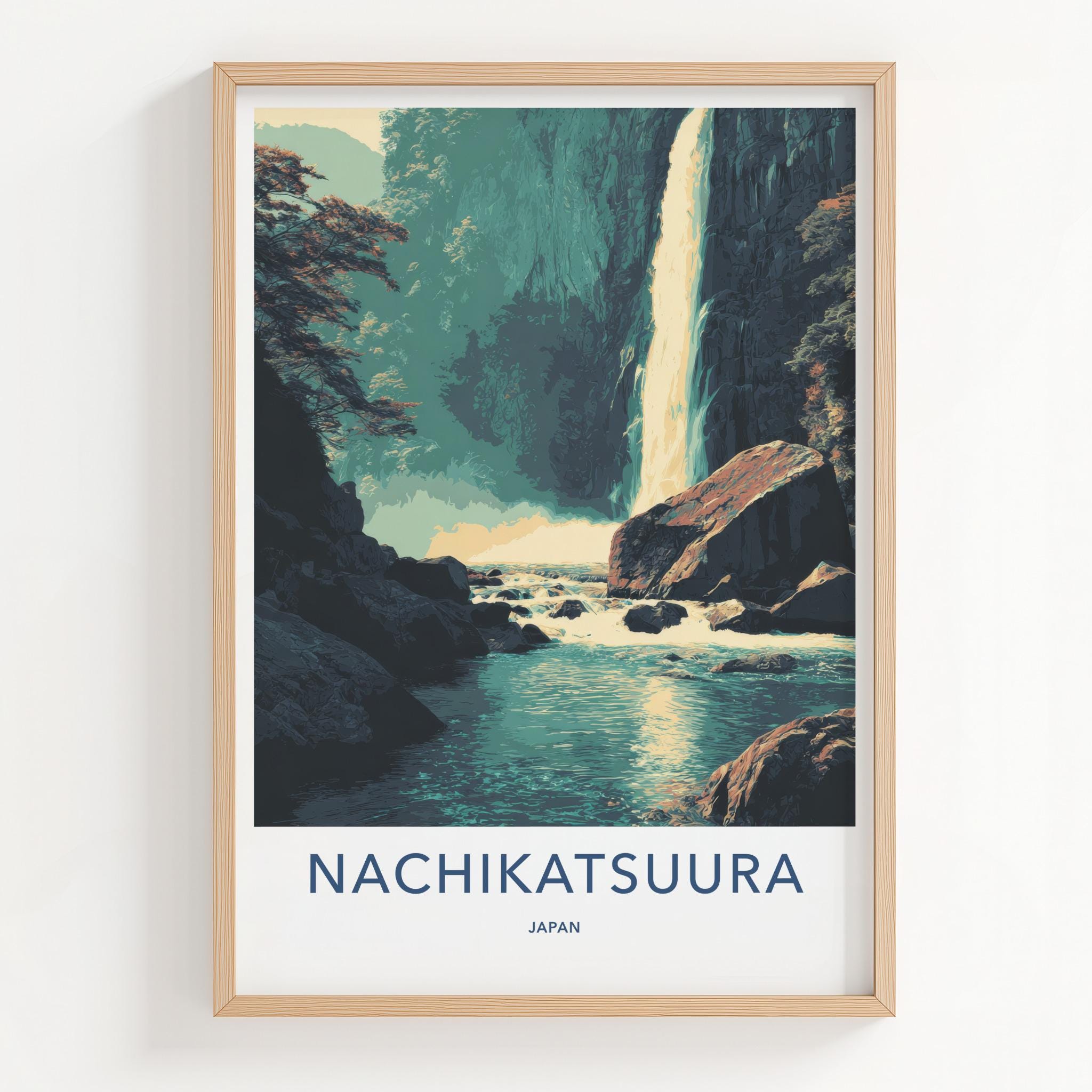 Nachikatsuura Poster - Japan Wall Art - Majestic Waterfall Scene Home Decor