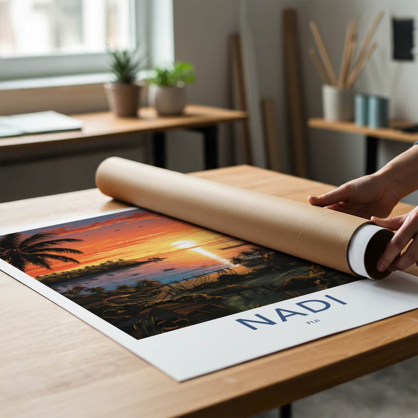 Nadi Poster - Fiji Art Print - Tropical Beach Sunset Home Decor