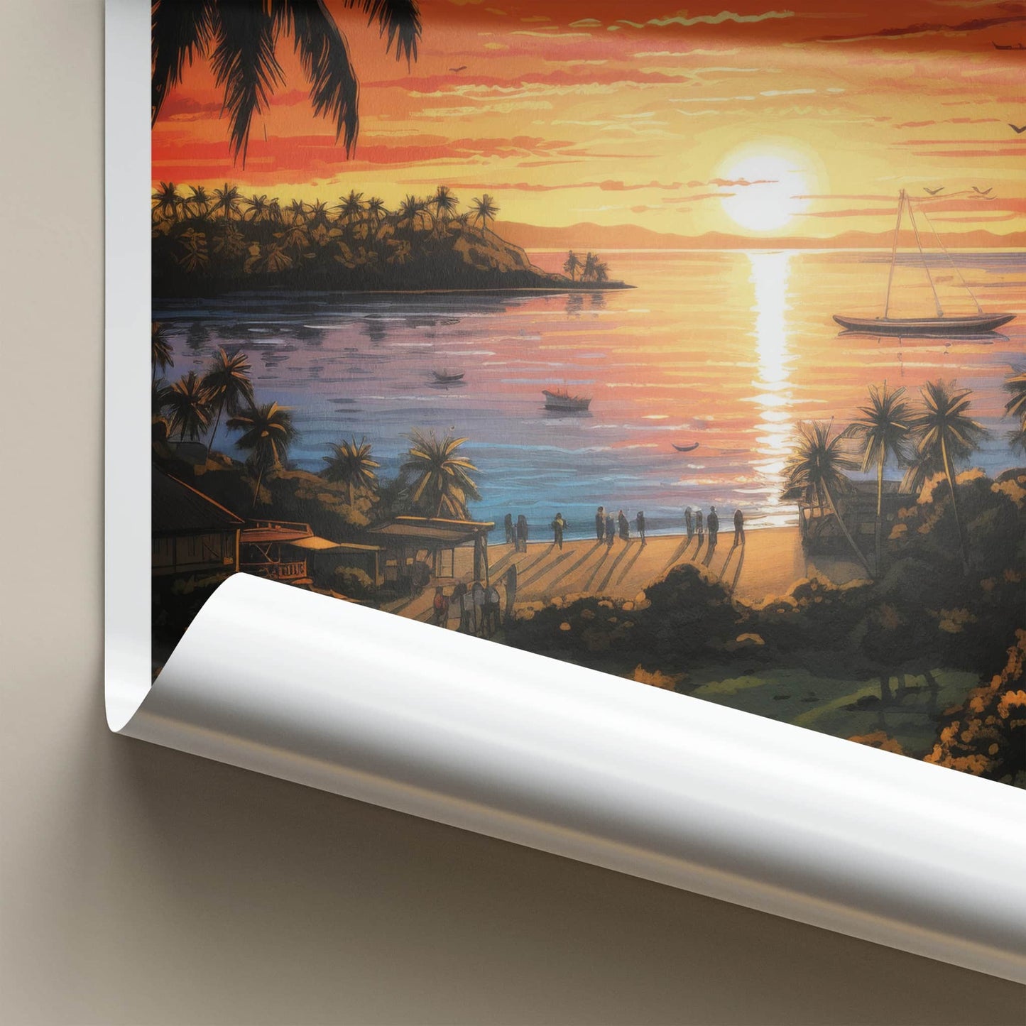 Nadi Poster - Fiji Art Print - Tropical Beach Sunset Home Decor