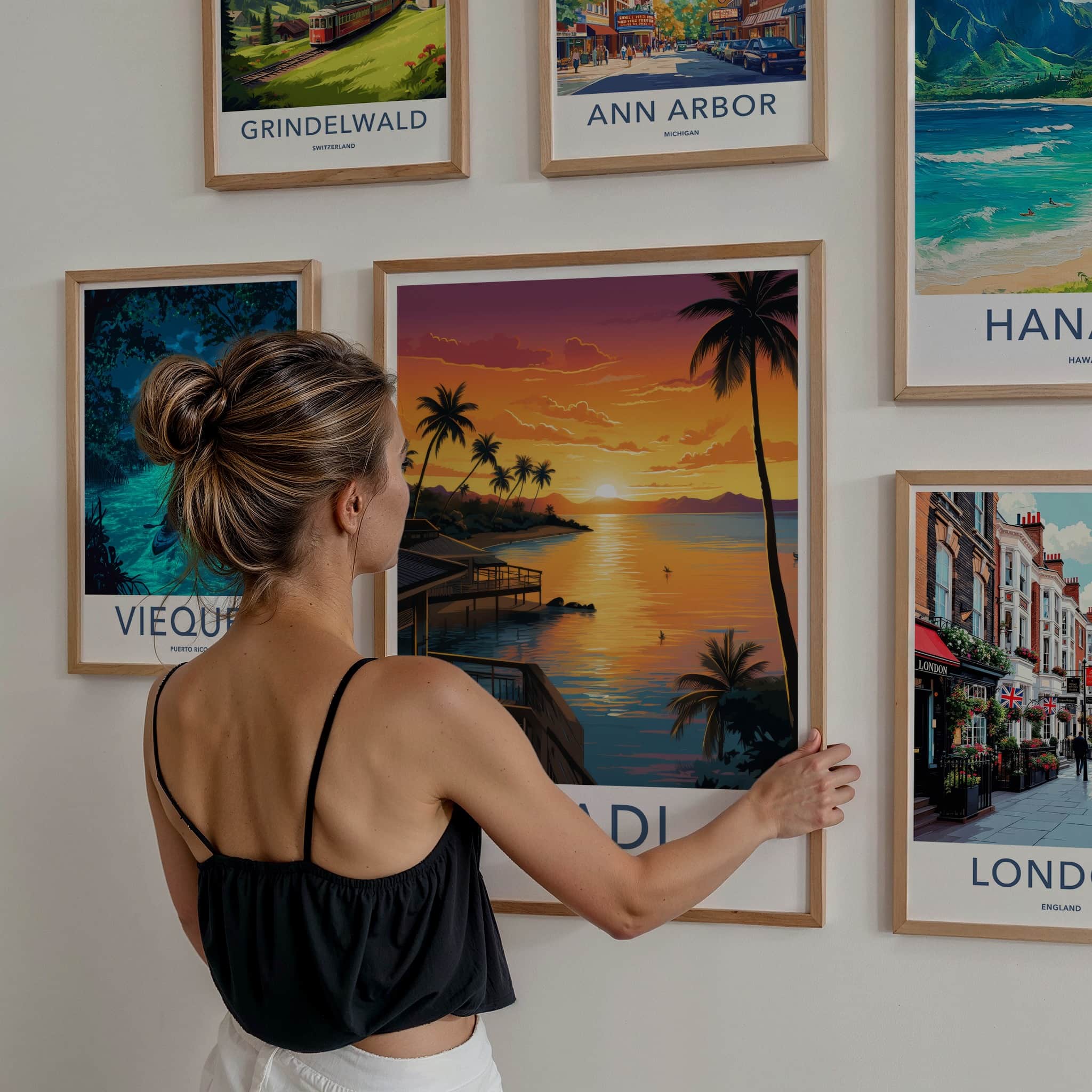 Nadi Poster - Fiji Travel Art - Tropical Sunset Bay Home Decor