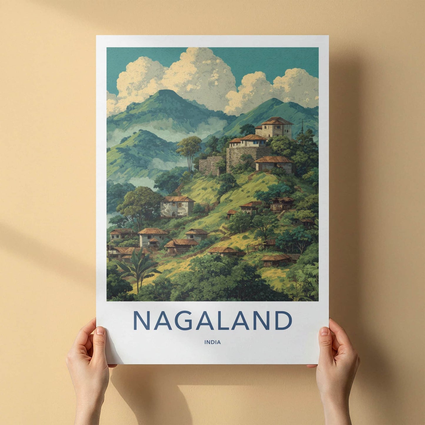 Nagaland Poster - India Lush Green Huts Gallery Art