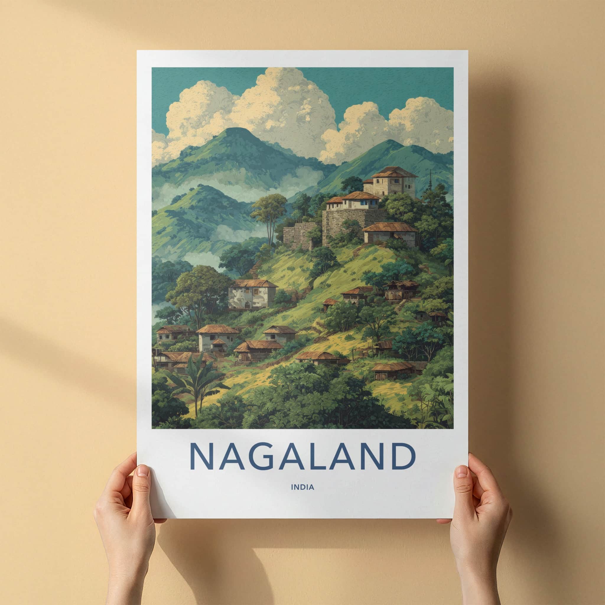 Nagaland Poster - India Lush Green Huts Gallery Art