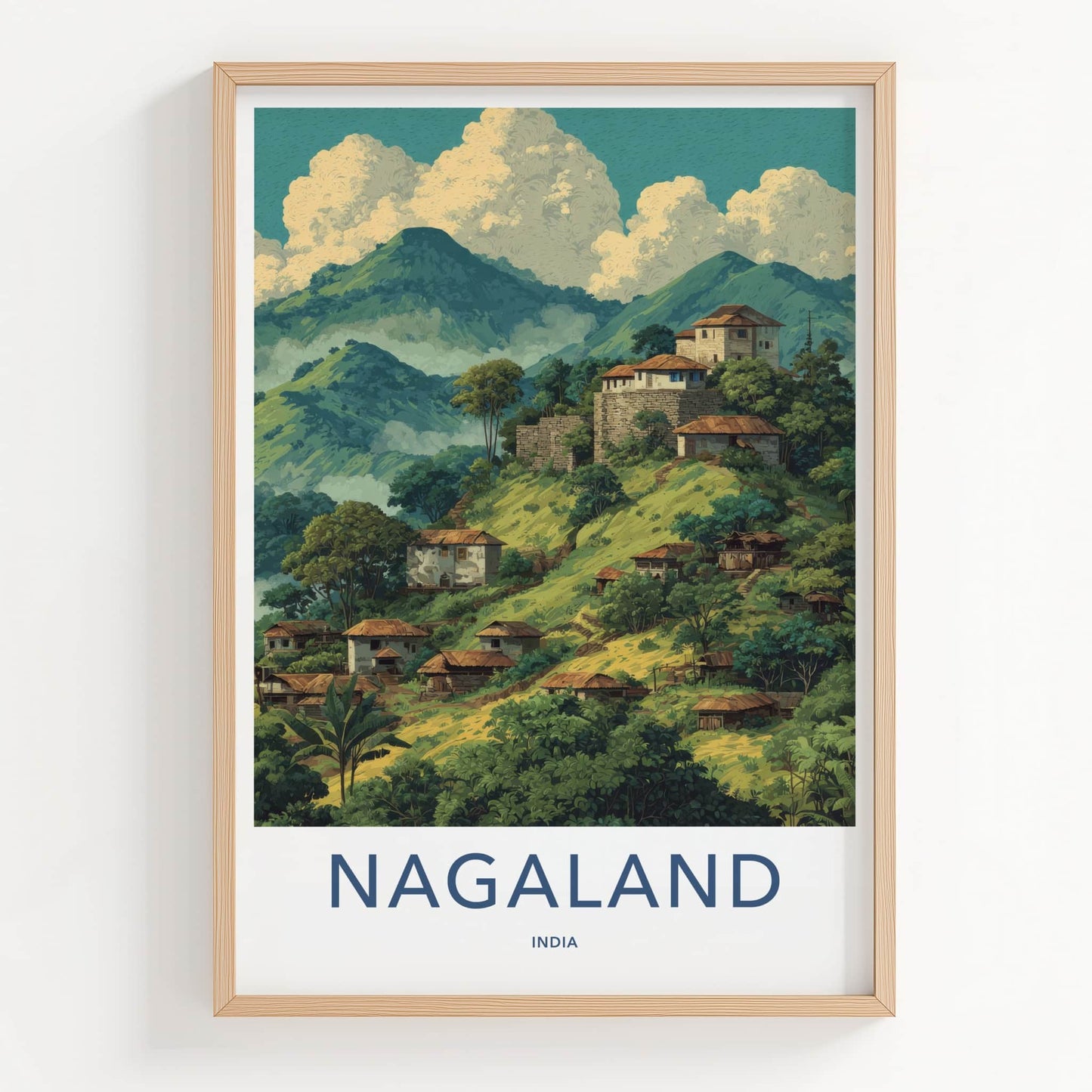 Nagaland Poster - India Lush Green Huts Gallery Art