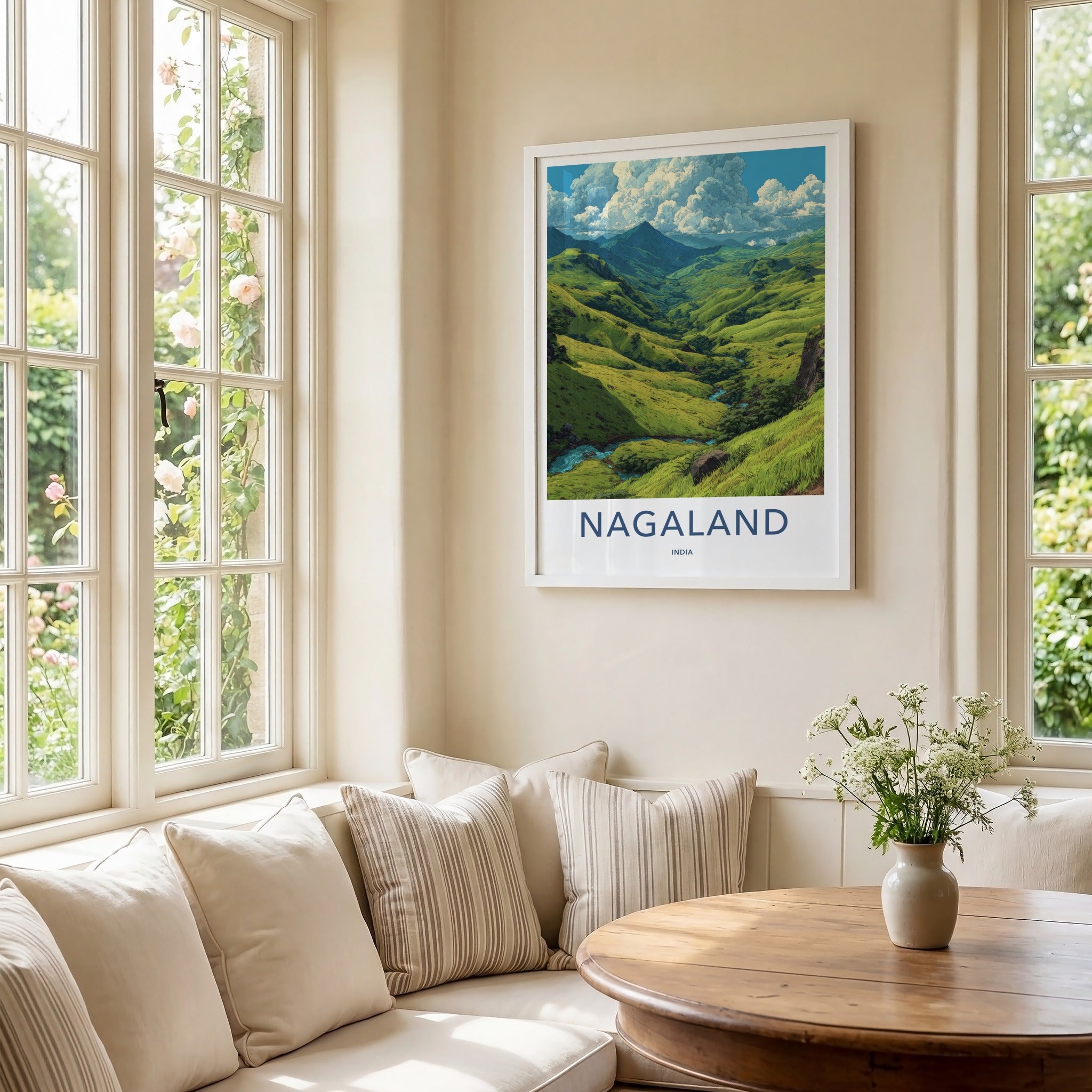 Nagaland Poster - India Travel Art - Green Valleys River Gallery Art