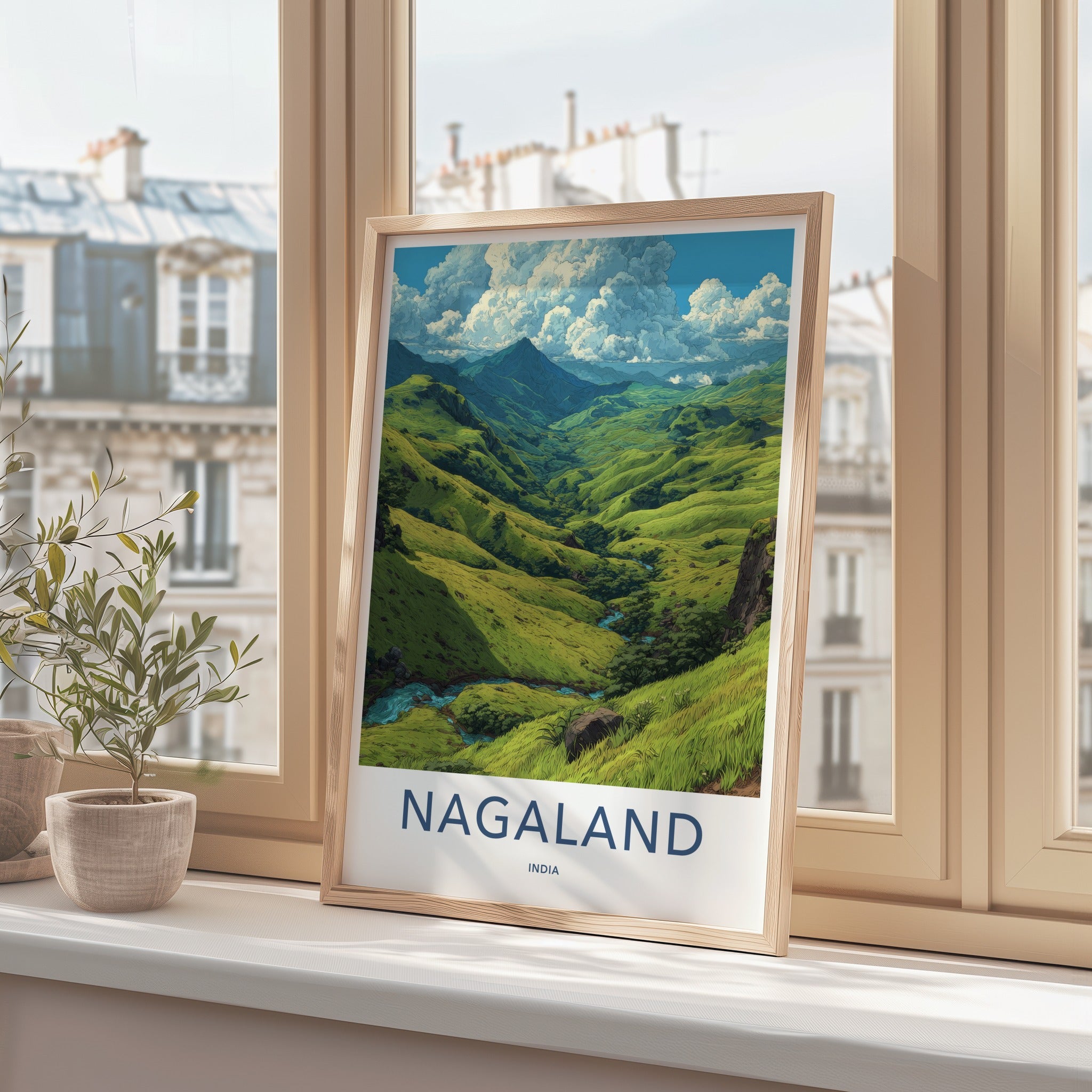 Nagaland Poster - India Travel Art - Green Valleys River Gallery Art