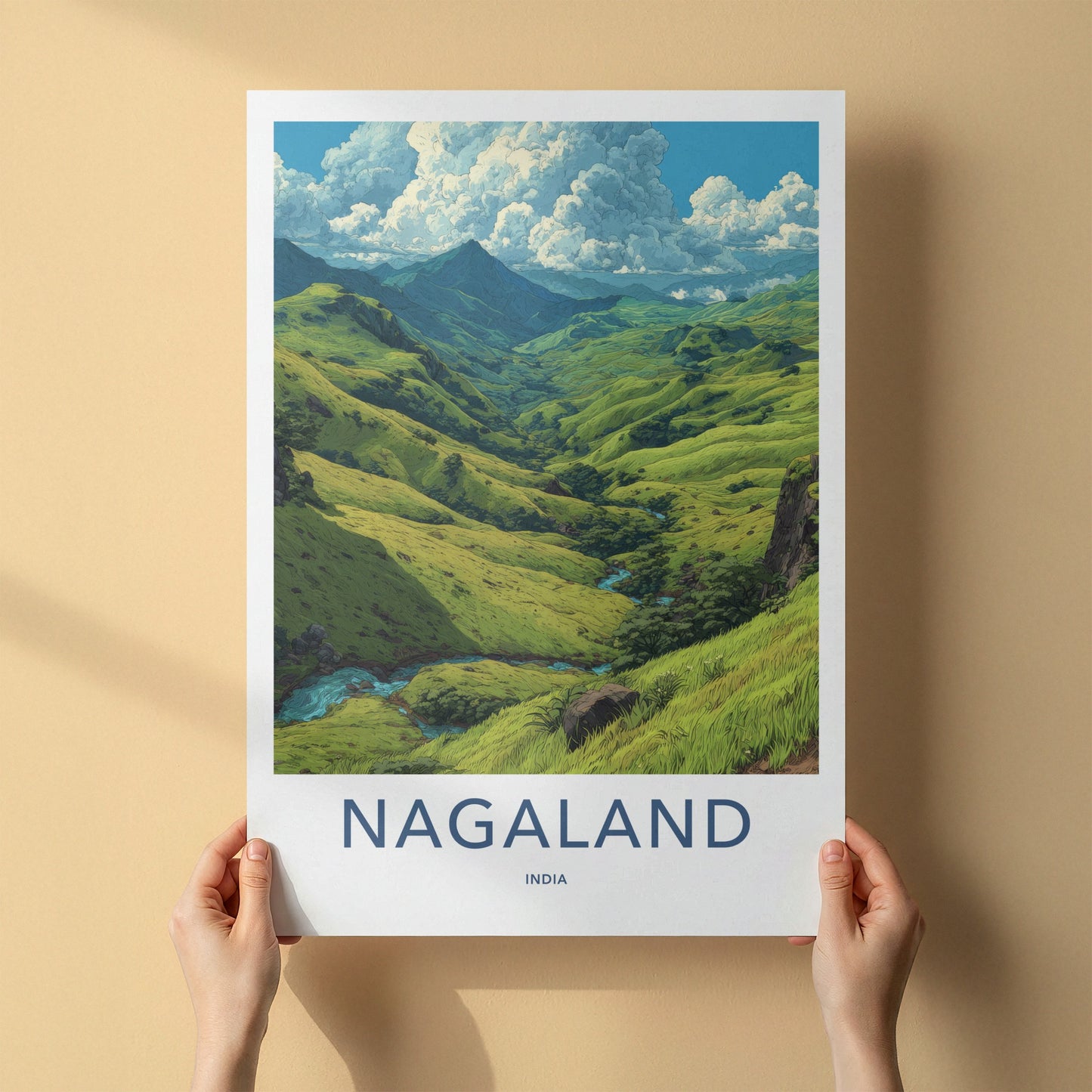 Nagaland Poster - India Travel Art - Green Valleys River Gallery Art