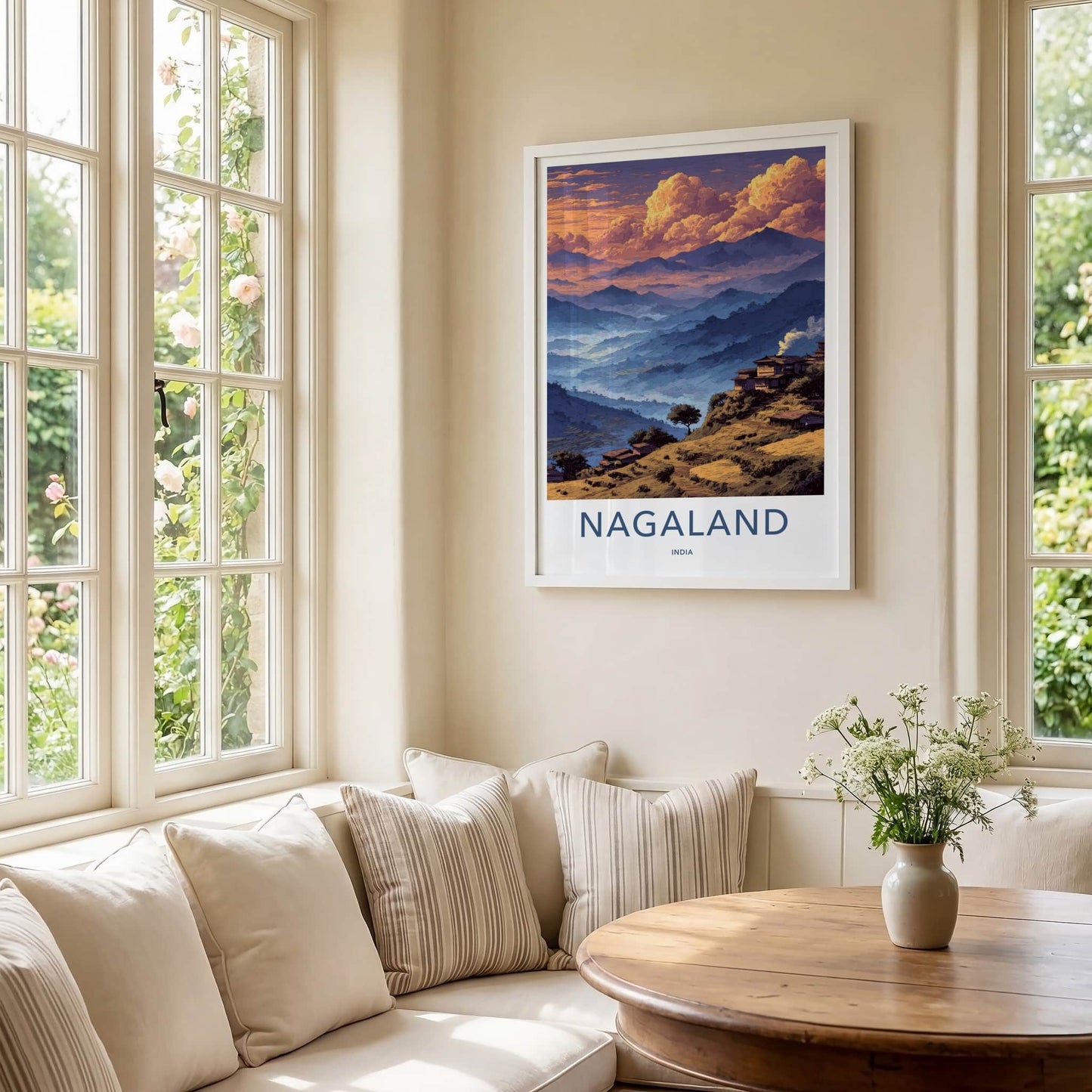 Nagaland Poster - India Travel Art - Misty Mountain Villages Home Decor