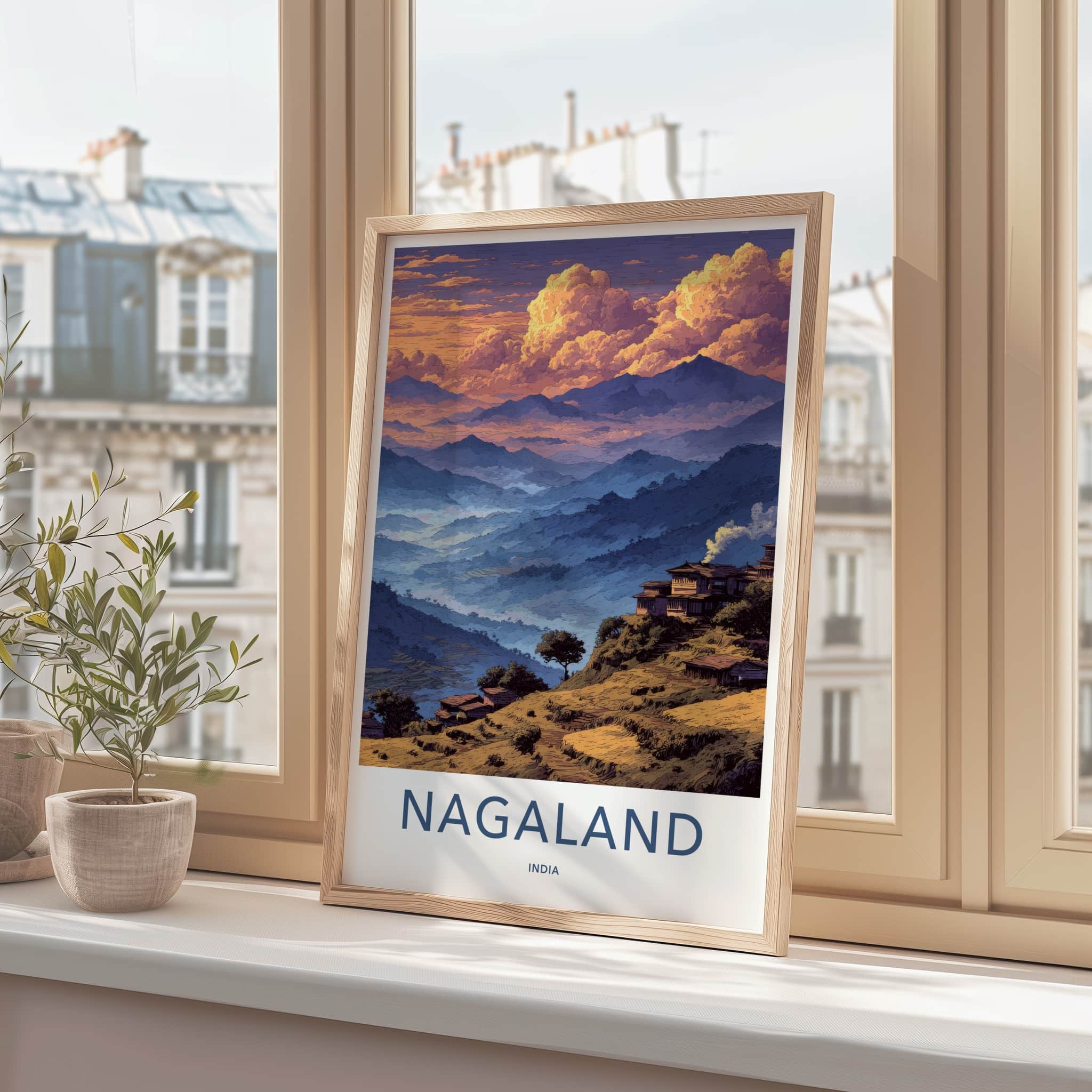 Nagaland Poster - India Travel Art - Misty Mountain Villages Home Decor