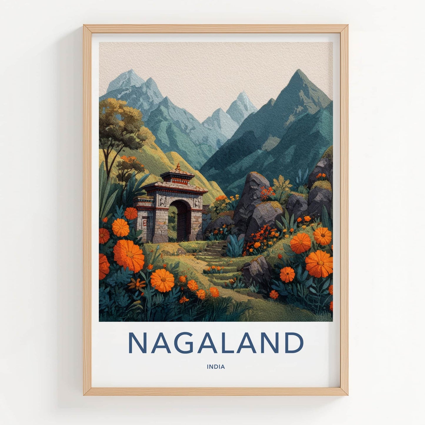 Nagaland Poster - India Travel Art - Nagaland Arch Mountains Home Decor