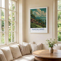 Nagaland Poster - India Travel Art - Nagaland Hillside Village Home Decor