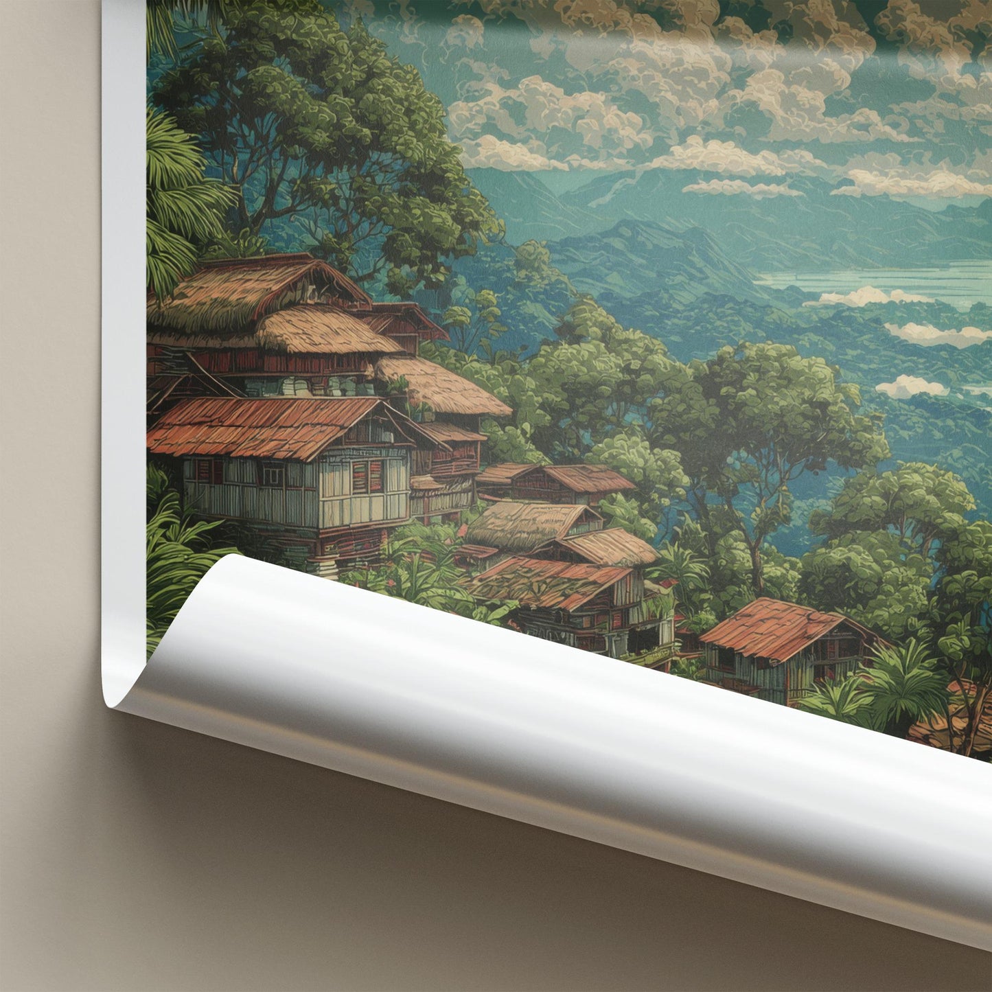 Nagaland Poster - India Travel Art - Nagaland Hillside Village Home Decor