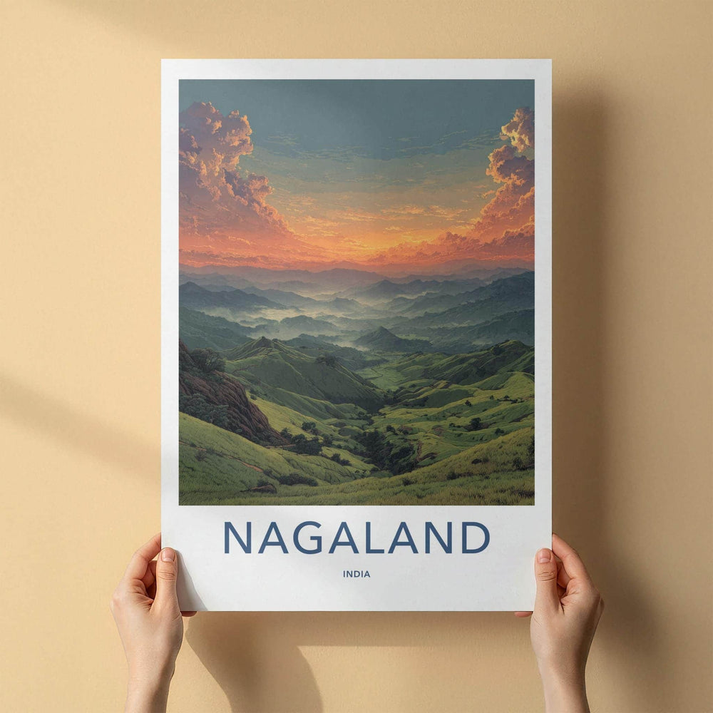 Nagaland Poster - India Travel Art - Nagaland Misty Mountains Home Decor