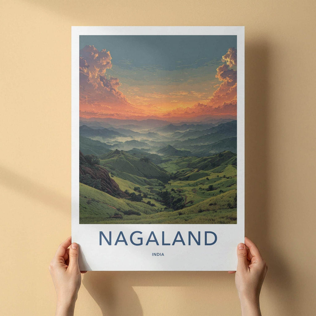 Nagaland Poster - India Travel Art - Nagaland Misty Mountains Home Decor