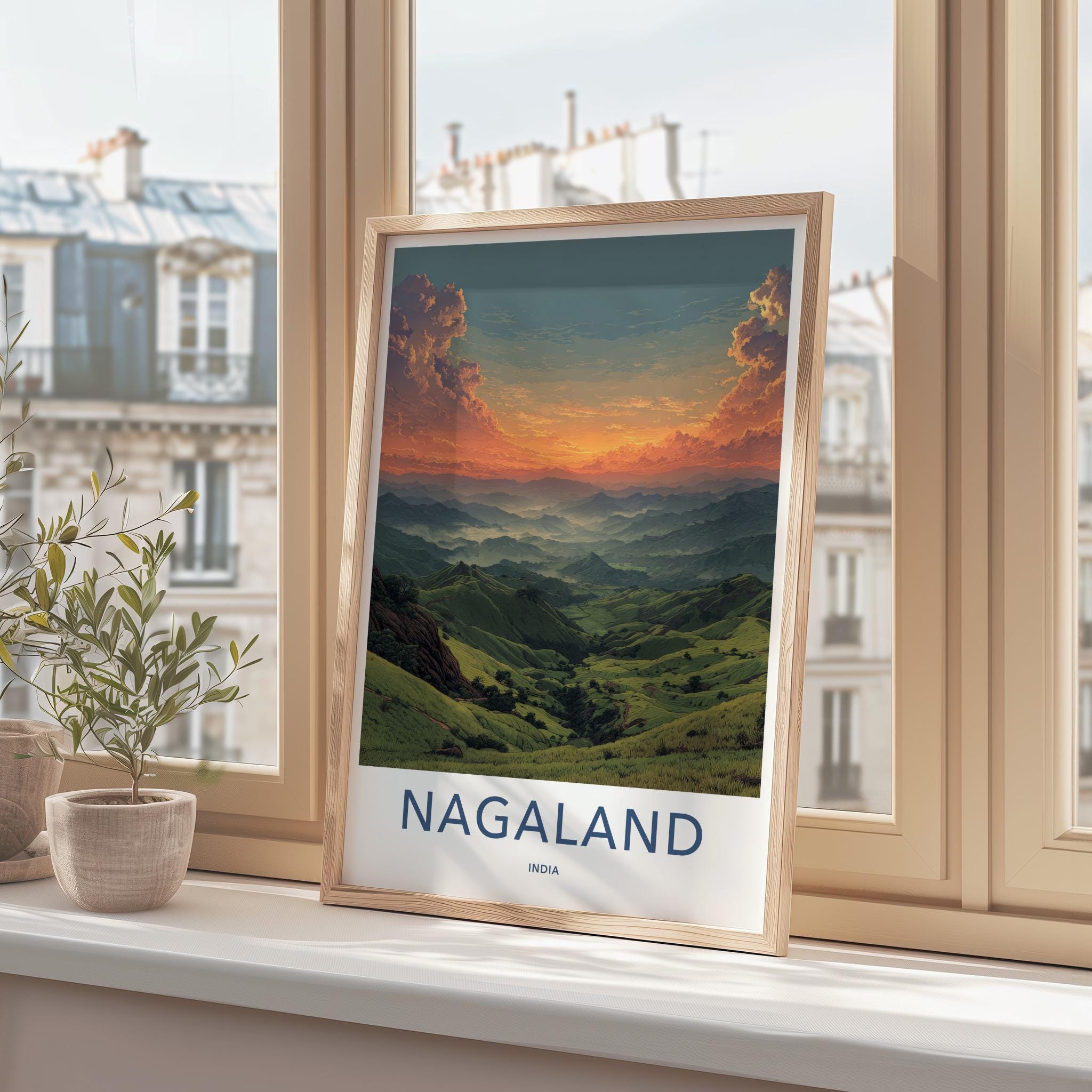 Nagaland Poster - India Travel Art - Nagaland Misty Mountains Home Decor