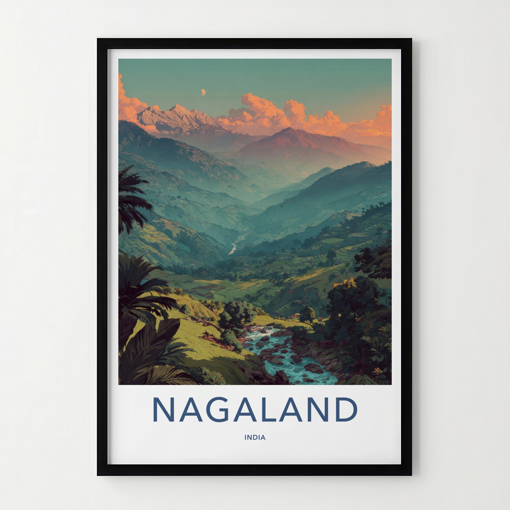 Nagaland Poster - India Travel Art - Nagaland Mountain Valley Home Decor