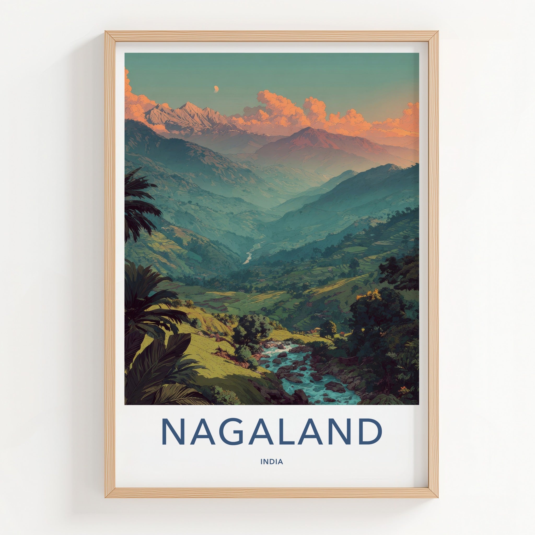 Nagaland Poster - India Travel Art - Nagaland Mountain Valley Home Decor