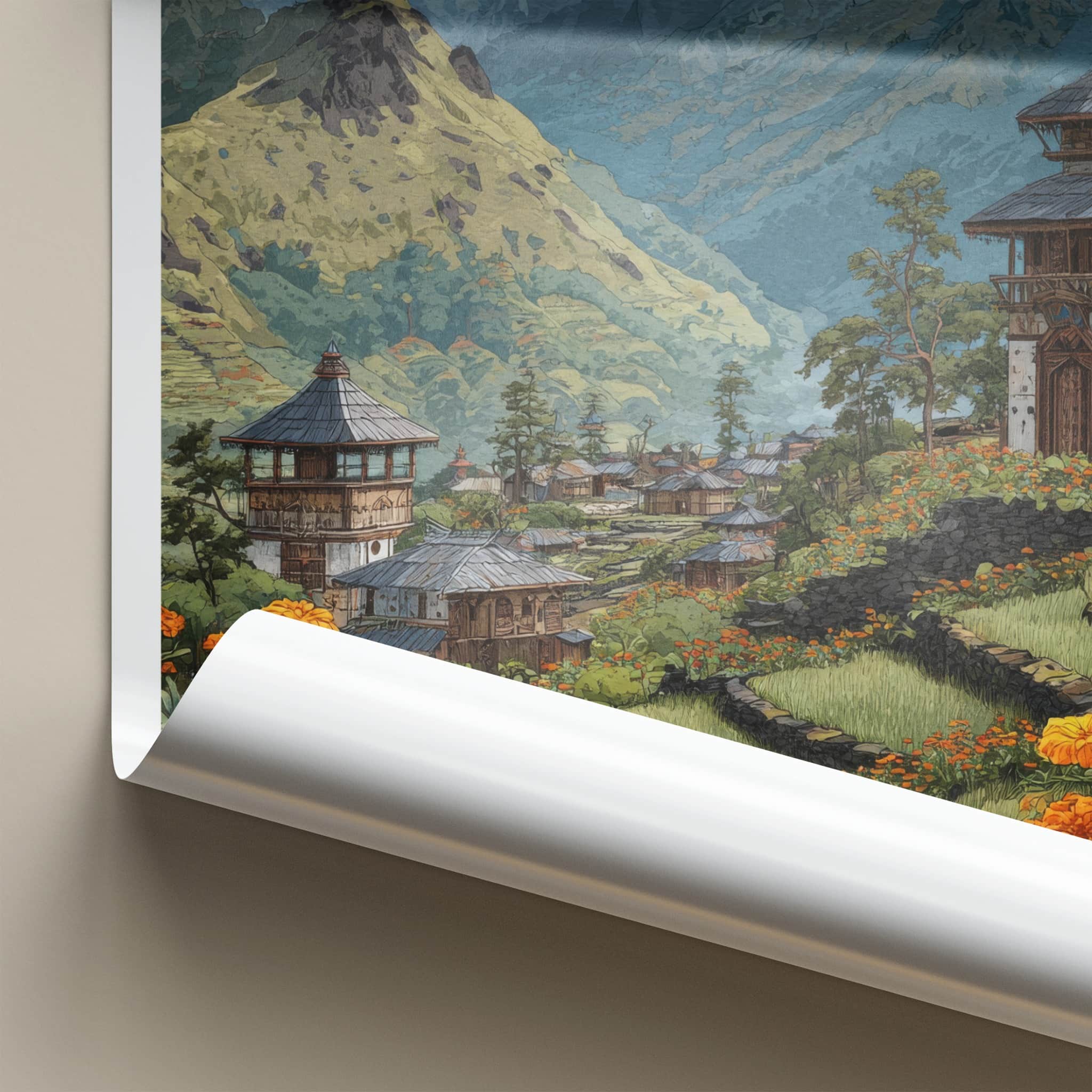 Nagaland Poster - India Travel Art - Nagaland Mountain Village Home Decor