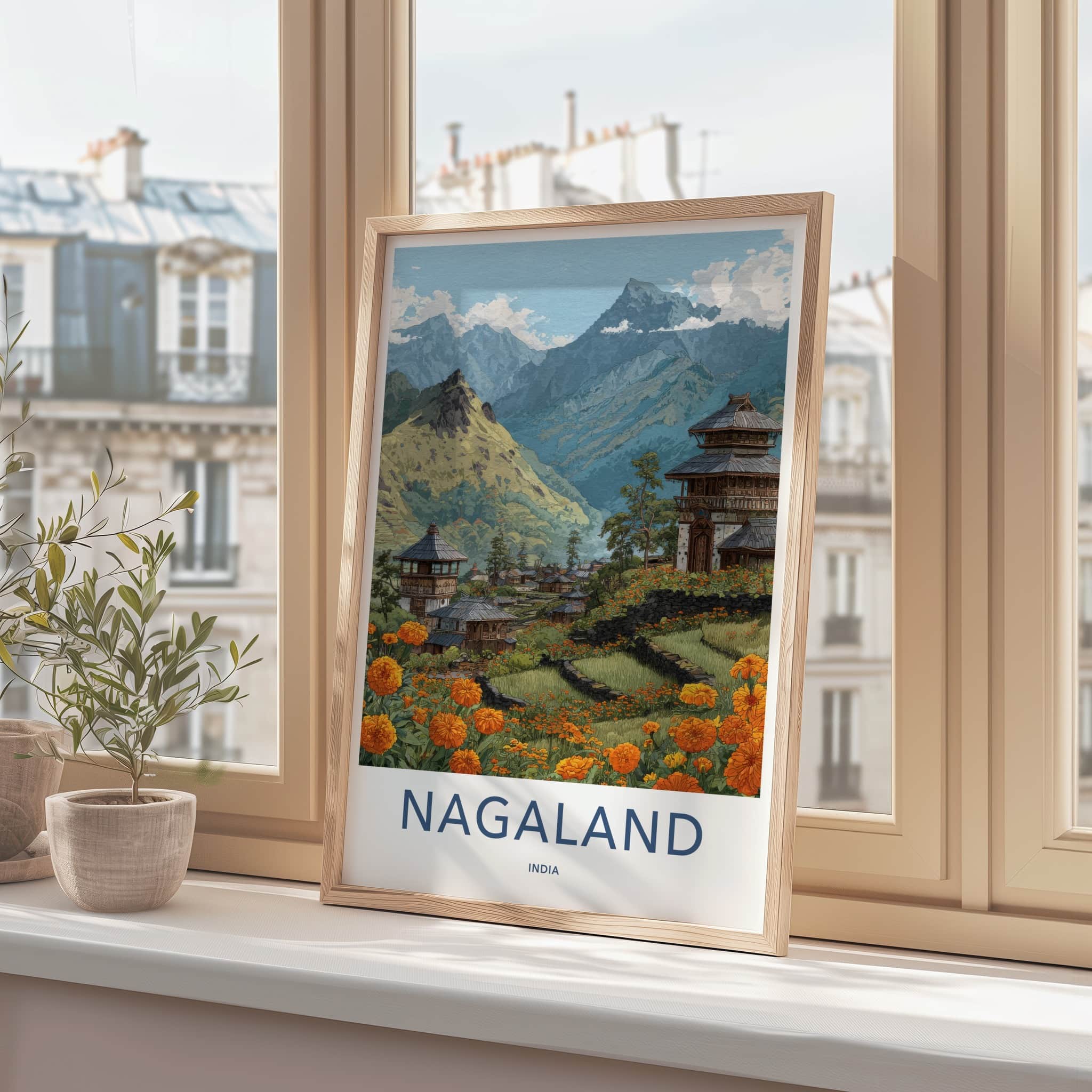 Nagaland Poster - India Travel Art - Nagaland Mountain Village Home Decor