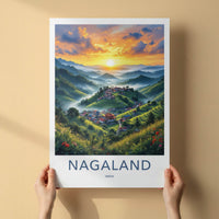 Nagaland Poster - India Travel Art - Terraced Asian Village Home Decor