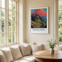 Nagaland Poster - India Travel Print - Layered Houses Nagaland Framed Decor