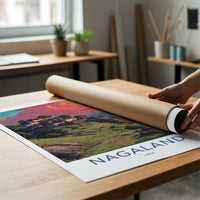 Nagaland Poster - India Travel Print - Layered Houses Nagaland Framed Decor