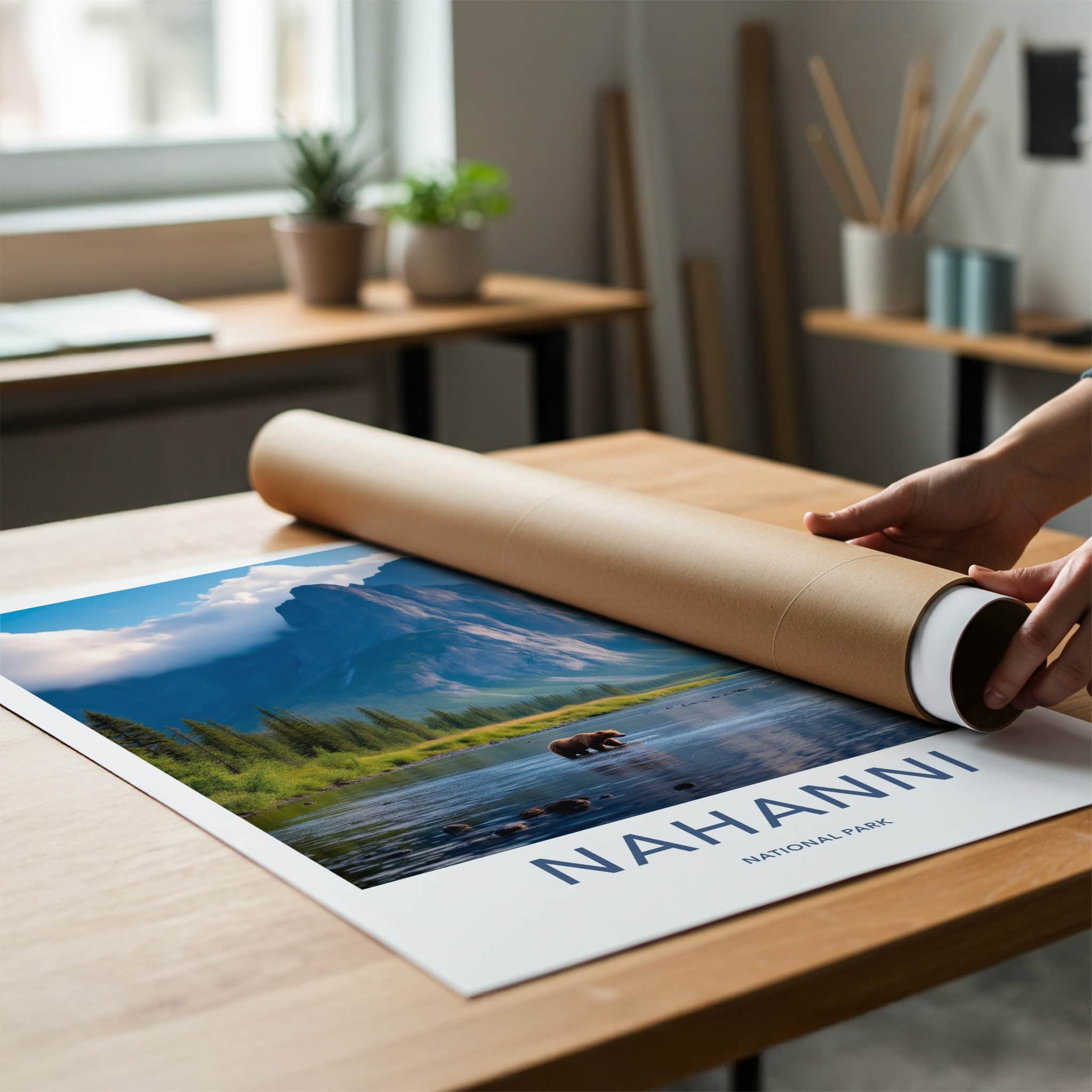 Nahanni National Park Poster - Canada Travel Art - Grizzly Mountain River Home Decor