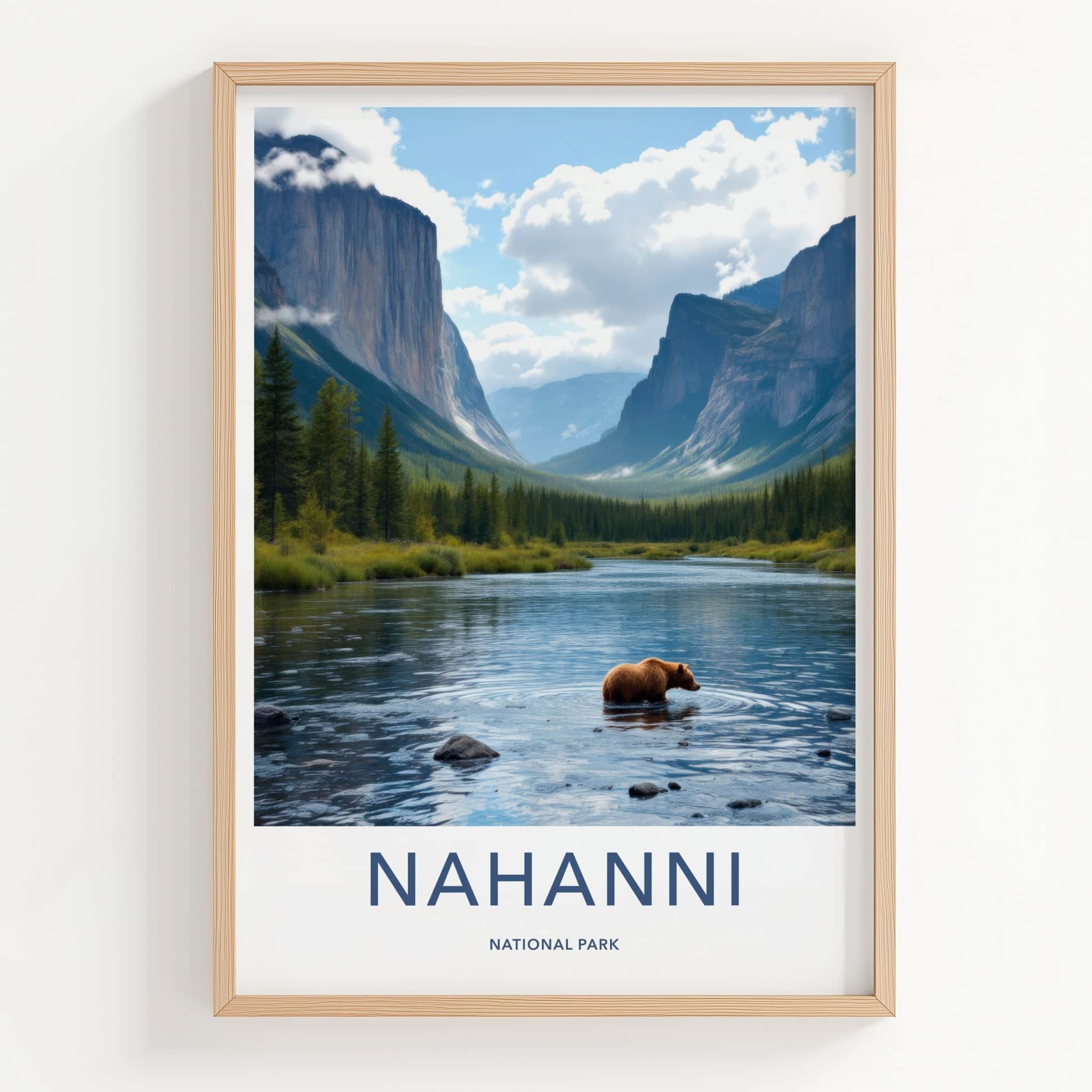 Nahanni National Park Poster - Canada Travel Art - Wild Bear River Home Decor