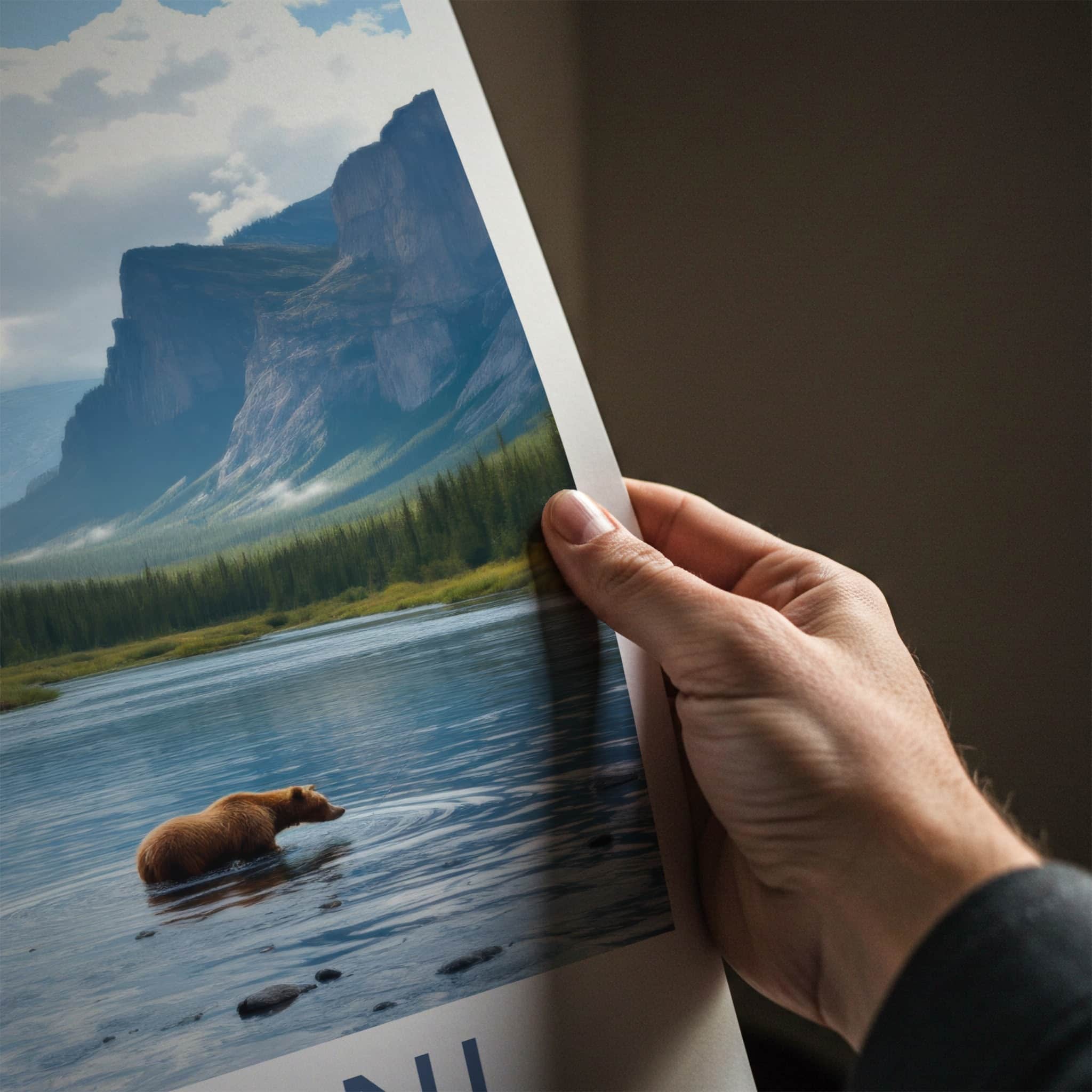Nahanni National Park Poster - Canada Travel Art - Wild Bear River Home Decor