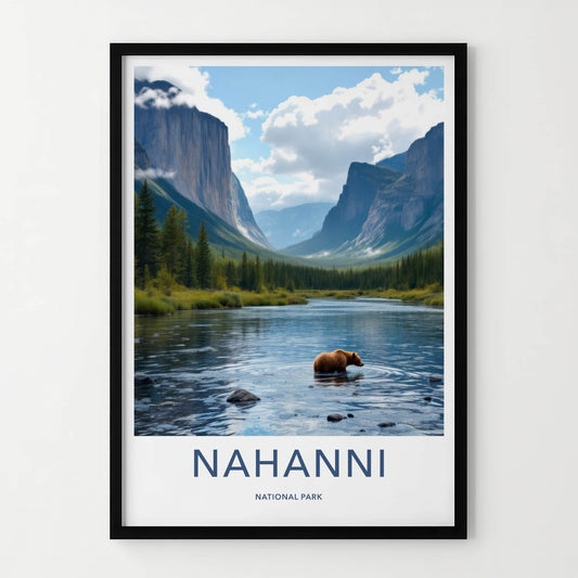 Nahanni National Park Poster - Canada Travel Art - Wild Bear River Home Decor