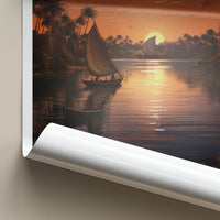 Nahr Al-Nil Poster - Africa Travel Art - River Sunset Boats Home Decor