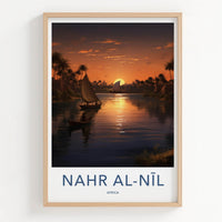 Nahr Al-Nil Poster - Africa Travel Art - River Sunset Boats Home Decor