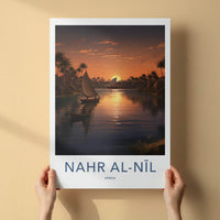 Nahr Al-Nil Poster - Africa Travel Art - River Sunset Boats Home Decor