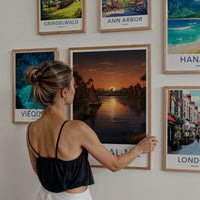 Nahr Al-Nil Poster - Africa Travel Art - River Sunset Boats Home Decor