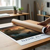 Nahr Al-Nil Poster - Egypt Travel Art - Golden River Sunset Home Decor