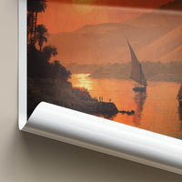 Nahr Al Nil Poster - Egypt Travel Art - Nile Sunset Feluccas Home Decor