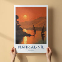 Nahr Al Nil Poster - Egypt Travel Art - Nile Sunset Feluccas Home Decor
